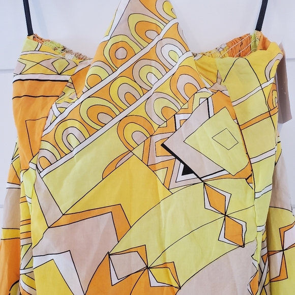 S/W/F Halterneck Poolside Yellow Maxi Dress Size Small - Picture 6 of 12